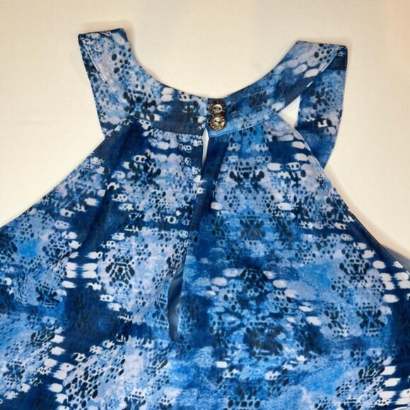 GUESS Halter Neck A-Line Tiered Flow Flippy Fit&Flare Lined chiffon Dress Sz 10 - Picture 9 of 14